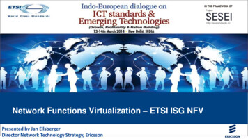 Network Functions Virtualization ETSI ISG NFV