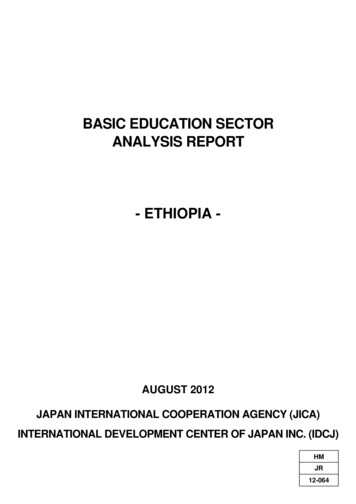 Basic Education Sector Analysis Report - Ethiopia - Jica