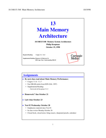 13 Main Memory Architecture - Users.ece.cmu.edu
