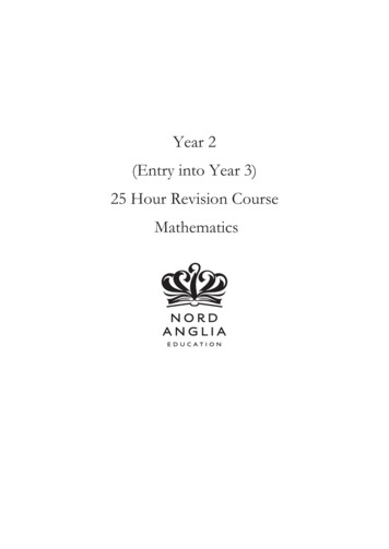 Year 2 (Entry Into Year 3) 25 Hour Revision Course 