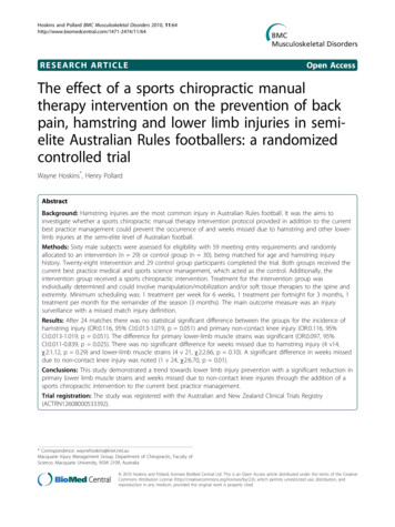RESEARCH ARTICLE Open Access The Effect Of A Sports .