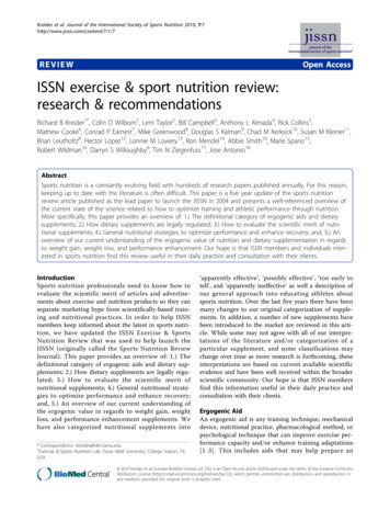 REVIEW Open Access ISSN Exercise & Sport Nutrition Review .