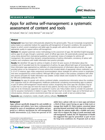 RESEARCH ARTICLE Open Access Apps For Asthma Self-management: A .
