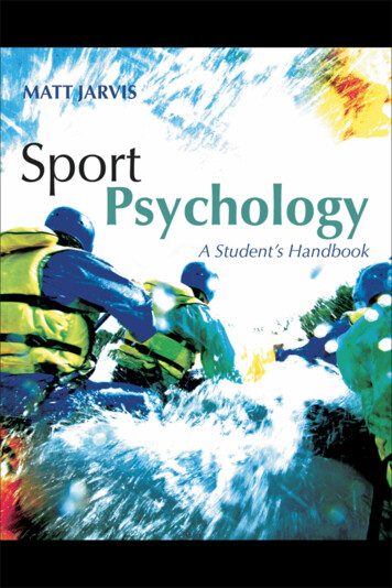 Sport Psychology: A Students's Handbook