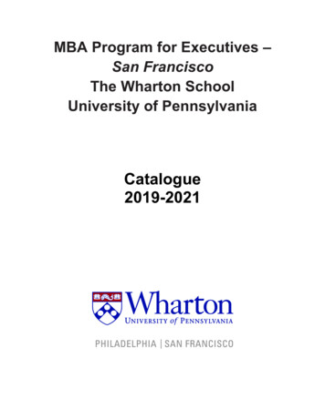 Catalogue 2019-2021 - Wharton Executive MBA