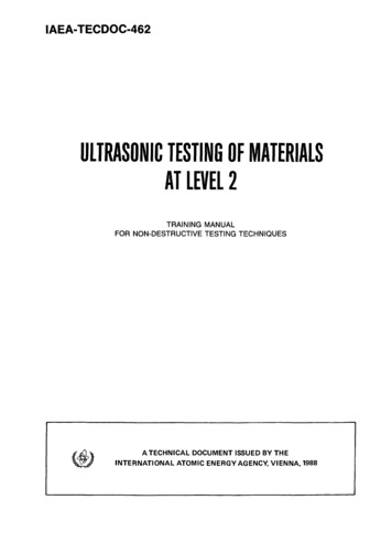 ULTRASONIC TESTING OF MATERIALS AT LEVEL 2