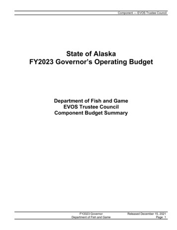 State Of Alaska FY2023 Governor’s Operating Budget