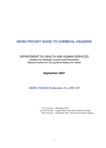 NIOSH Pocket Guide To Chemical Hazards (2005-149) 3rd 