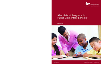 After-School Programs In Public Elementary Schools