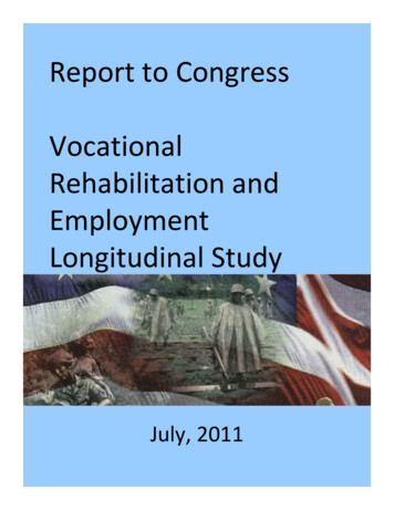 Report To Congress Vocational Rehabilitation And Employment .