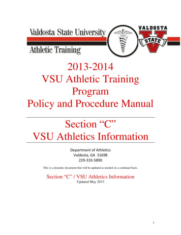 Athletic Training Policies And Procedures