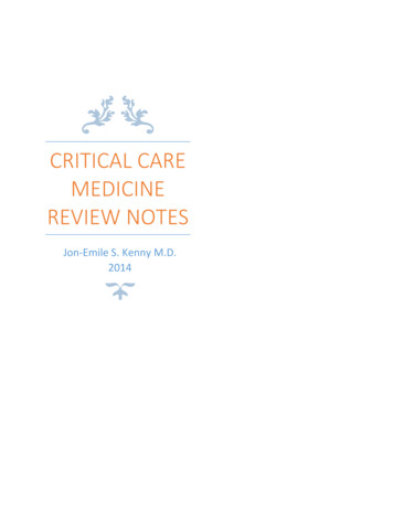 Critical Care Medicine Review Notes