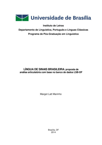 LÍNGUA DE SINAIS BRASILEIRA: Proposta De - UnB