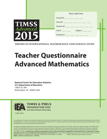 TRENDS IN INTERNATIONAL MATHEMATICS AND 