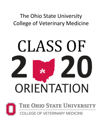 The Ohio State University College Of Veterinary Medicine 2CLASS OF 20