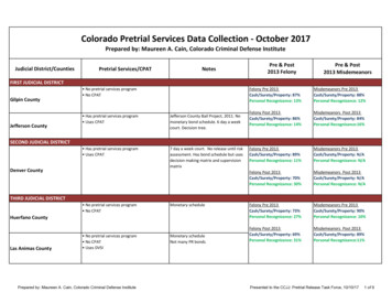 Colorado Pretrial Services Data Collection - October 2017