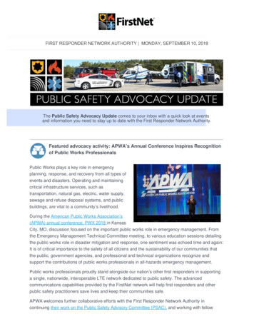 Featured Advocacy Activity: APWA's Annual Conference . - FirstNet