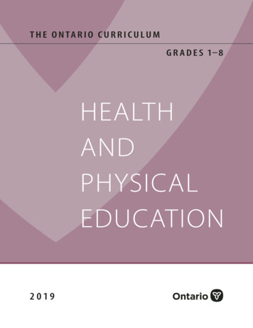 HEALTH AND PHYSICAL EDUCATION - Ministry Of Education