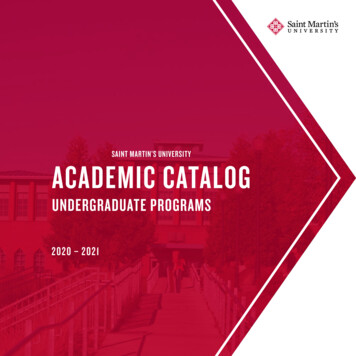 Saint Martin'S University Academic Catalog