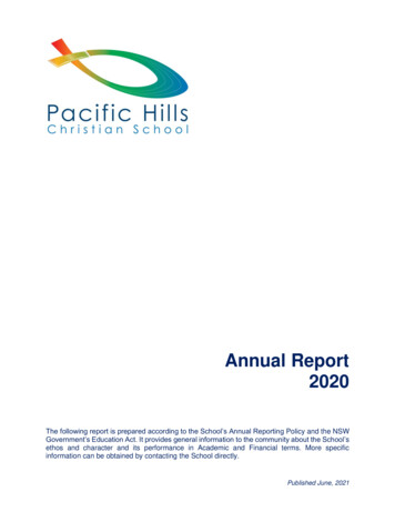 Annual Report 2020 - Pacific Hills Christian School