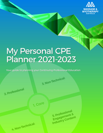 My Personal CPE Planner 2021-2023