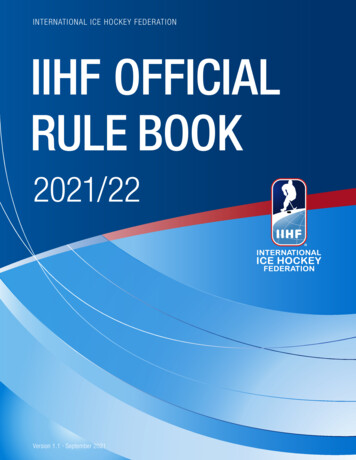 INTERNATIONAL ICE HOCKEY FEDERATION IIHF OFFICIAL E L 