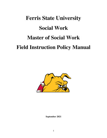 Master Of Social Work Field Manual - Ferris.edu