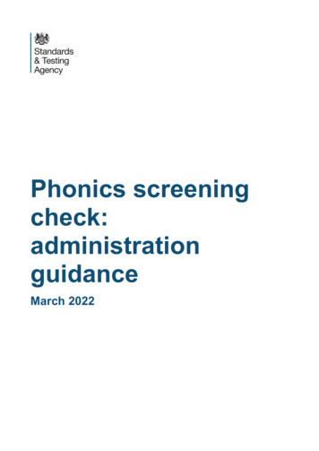 2022 Phonics Screening Check: Administration Guidance - GOV.UK