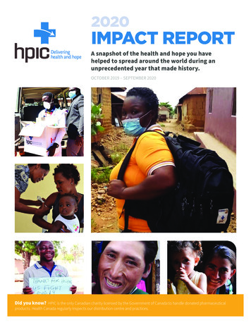 2020 IMPACT REPORT - Health Partners International Of Canada
