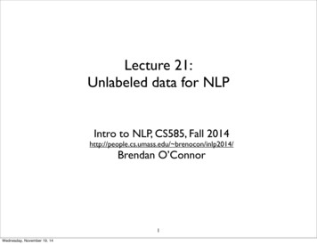 Lecture 21: Unlabeled Data For NLP
