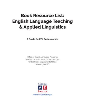 Book Resource List: English Language Teaching & Applied .