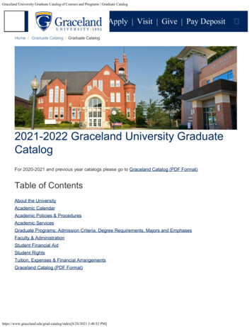 2021-2022 Graceland University Graduate Catalog