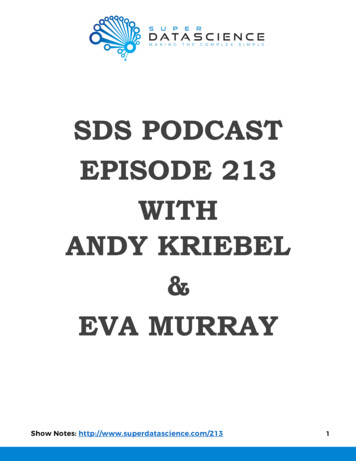 SDS PODCAST EPISODE 213 WITH ANDY KRIEBEL EVA MURRAY