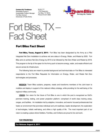 Fort Bliss, TX Fact Sheet - United States Army