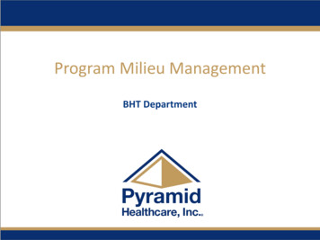 Program Milieu Management - Pyramid Healthcare Coporate
