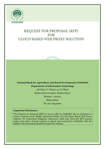 REQUEST FOR PROPOSAL (RFP) FOR ThE Purchase Of CLoud Based Web . - NABARD
