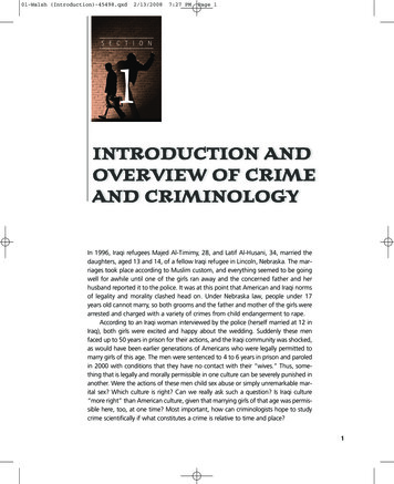 INTRODUCTION AND OVERVIEW OF CRIME AND 
