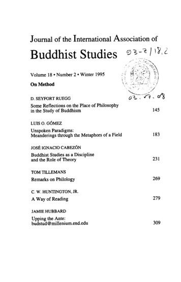 Journal Of The International Association Of Buddhist .
