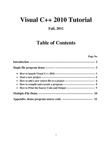 Visual C 2010 Tutorial