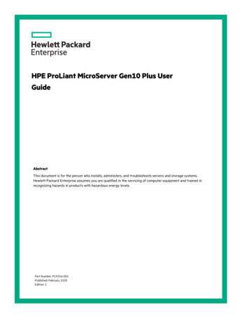 HPE ProLiant MicroServer Gen10 Plus User Guide