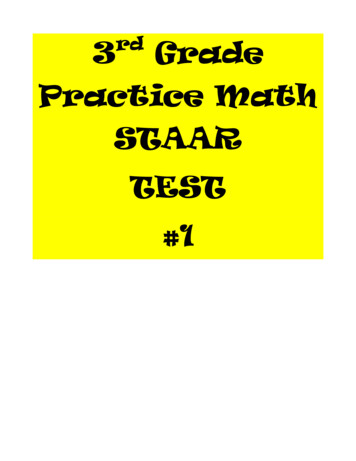 3 Grade Practice Math STAAR TEST #1 - Weebly
