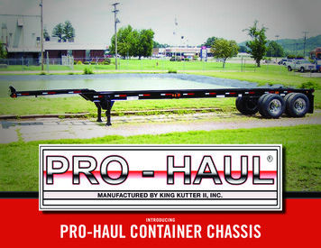 INTRODUCING PRO-HAUL CONTAINER CHASSIS