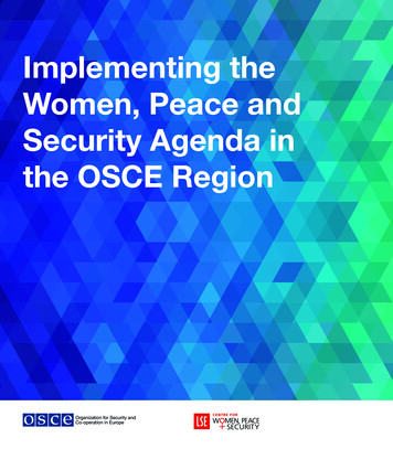 Implementing The Women, Peace And Security Agenda In The OSCE Region