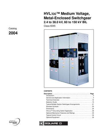 HVL/cc Medium Voltage, Metal-Enclosed Switchgear