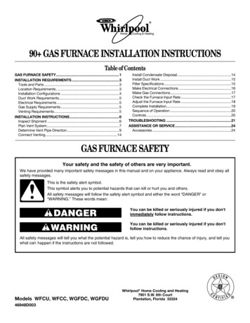 90 Gas Furnace Installation Instructions