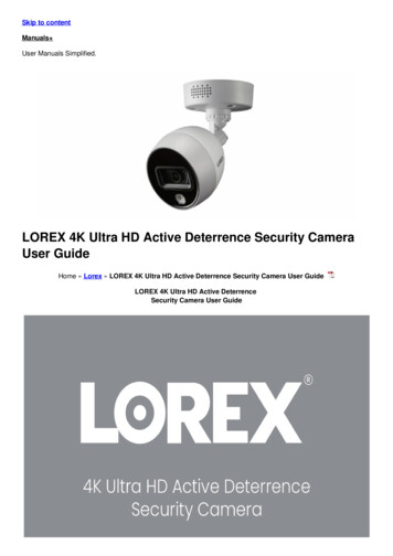 LOREX 4K Ultra HD Active Deterrence Security Camera User .