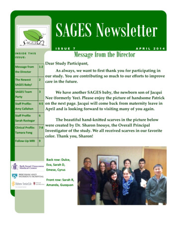 SAGES Newsletter - Marcus Institute For Aging