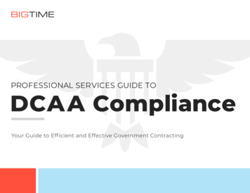 P ROFESSIONAL SERVICES GUIDE TO DCAA Compliance