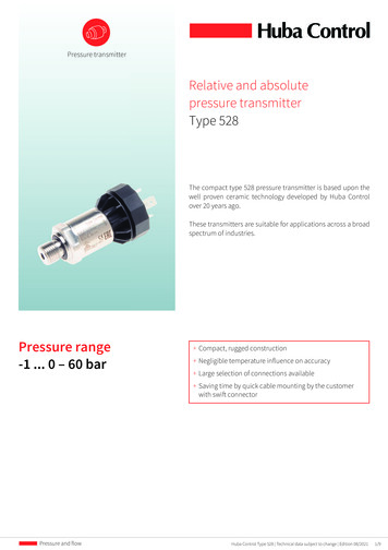 Relative And Absolute Pressure Transmitter Type 528 - Huba Control