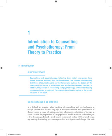 Introduction To Counselling And Psychotherapy: From 
